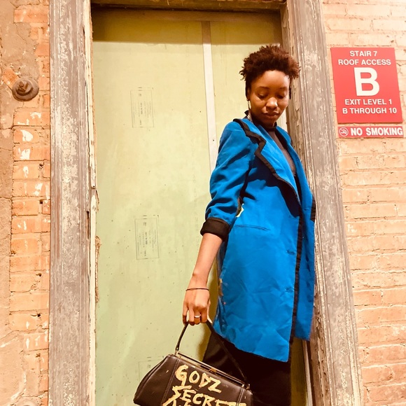 Custom Faith Blue Vintage Dress Jacket-Isa 43-Size 8 - Picture 4 of 5